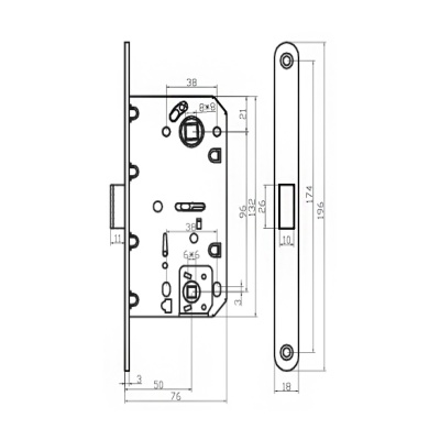 фото замок магнитный mc96 sn под фиксатор (магнит смещен)