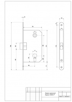 фото замок apecs модель 5300-cr, металлический ригель